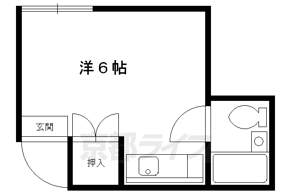 ハイツ紫峯(ワンルーム/1階)の間取り写真