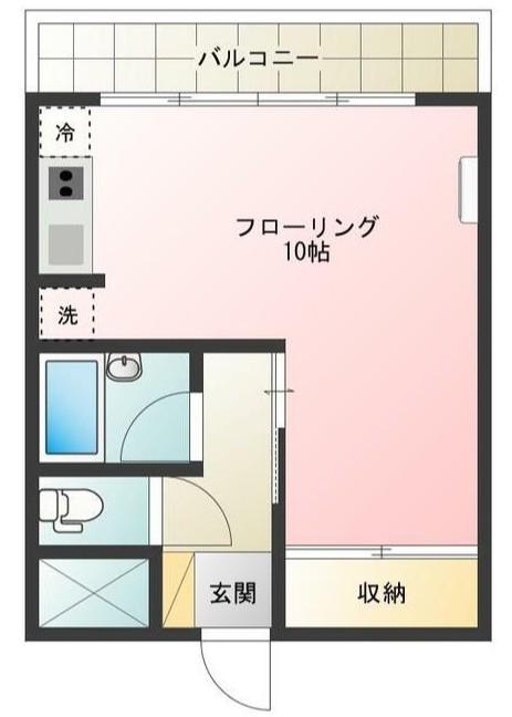 第2マスコビル(ワンルーム/5階)の間取り写真