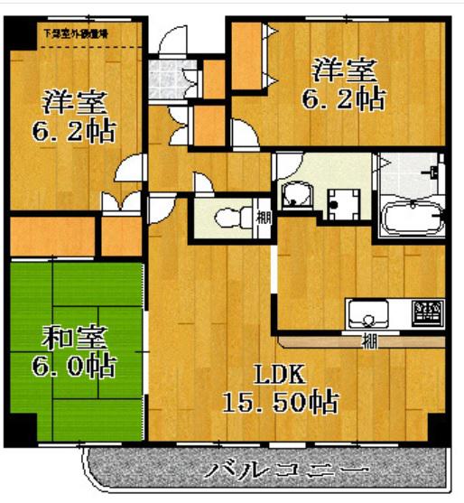 フレラヴィーヌ北本町(3LDK/1階)の間取り写真