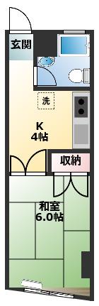 薬師パレスマンション(1K/3階)の間取り写真