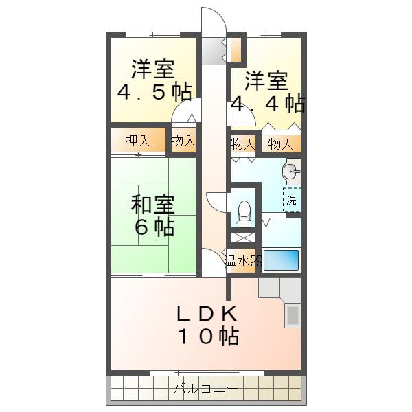ウインズ弐番館(3LDK/3階)の間取り写真