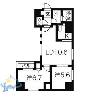 FACE2(2LDK/3階)の間取り写真