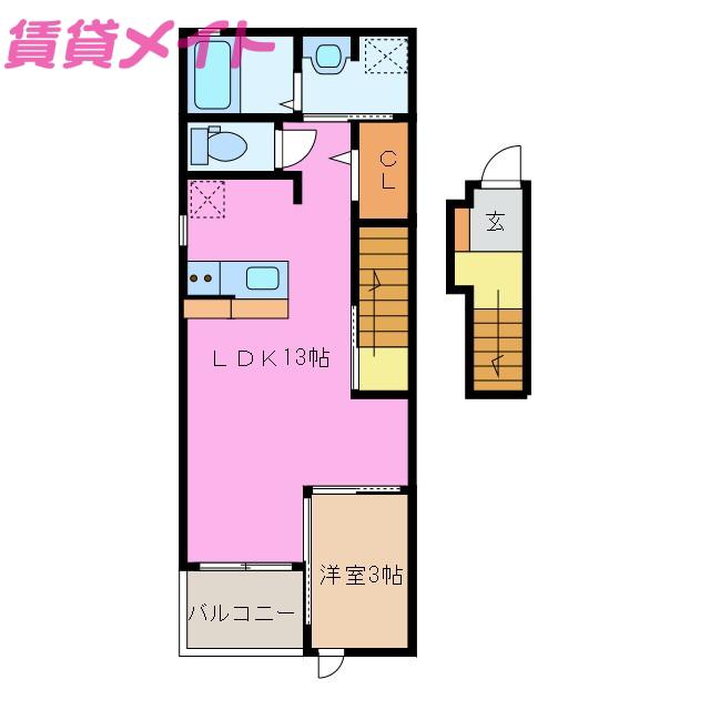 パラッツォ ヴィヴィ(1LDK/2階)の間取り写真