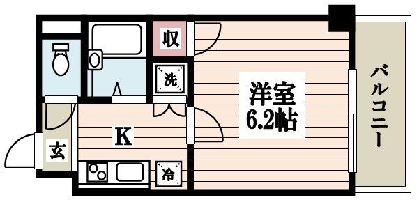 KT三光マンション(1K/4階)の間取り写真
