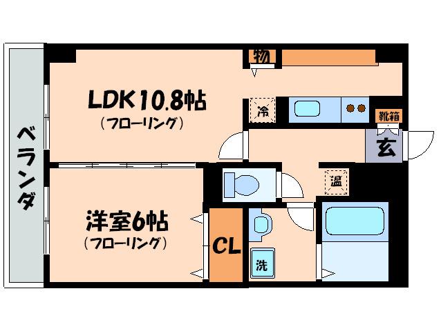 ベルヴィオウミ(1LDK/5階)の間取り写真