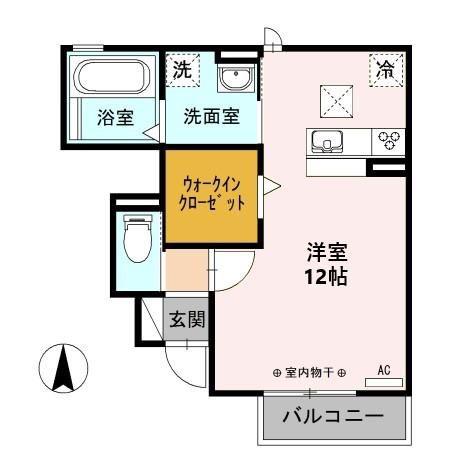 ジムナスター(ワンルーム/1階)の間取り写真