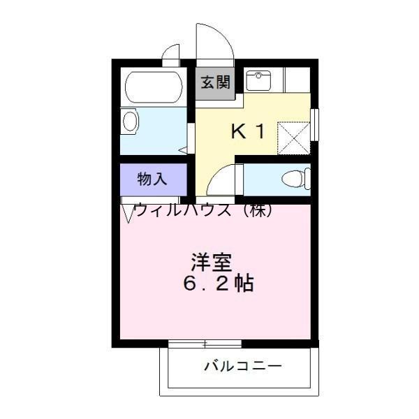 サンライフ常磐(1K/1階)の間取り写真