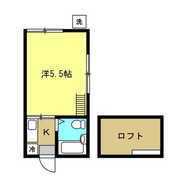 フラットハウス川崎(1K/2階)の間取り写真