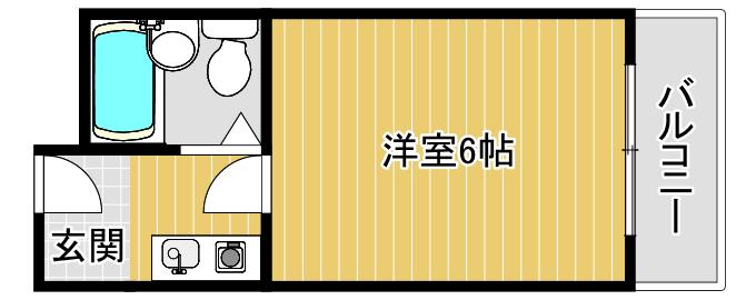 パンジービオラ春日出(1K/3階)の間取り写真