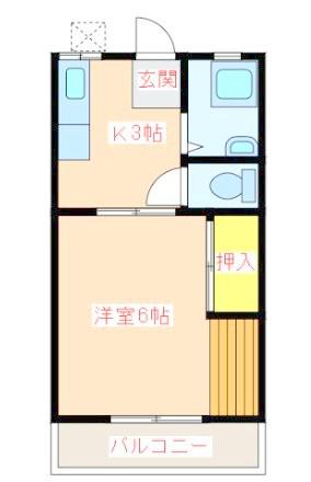 泉ハイツ(1K/2階)の間取り写真