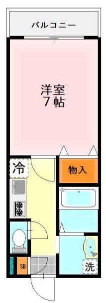 キングスコート(1K/4階)の間取り写真