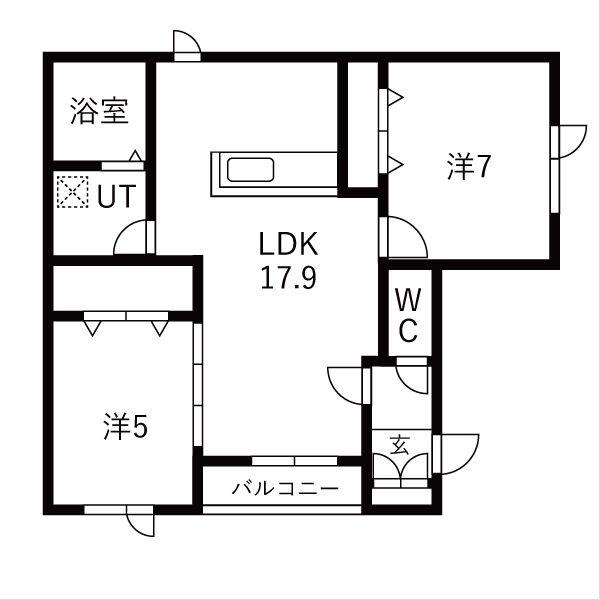 正和パレスD棟(2LDK/3階)の間取り写真