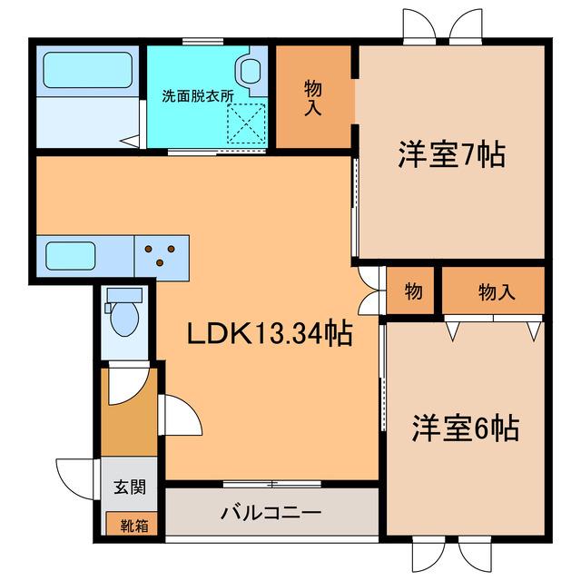 IRUNE(2LDK/3階)の間取り写真