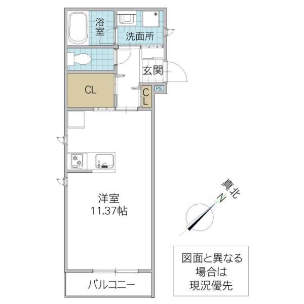 レーガベーネ勝田本町 II(ワンルーム/2階)の間取り写真