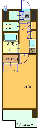 日興パレス長岡(1K/5階)の間取り写真