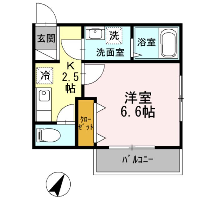 APT.NRT(1K/2階)の間取り写真