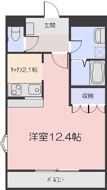 ジェミニ当新田(1K/2階)の間取り写真