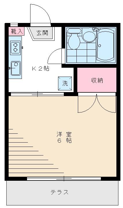 アランフェスN1(1K/1階)の間取り写真