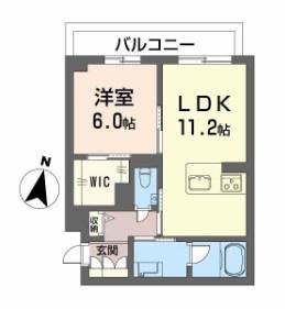 シャーメゾン東大利1丁目(1LDK/3階)の間取り写真