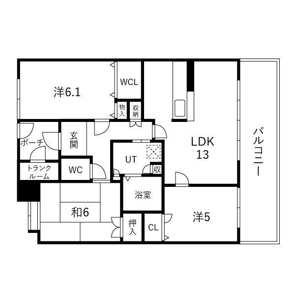 サンヒルズ弐番館(3LDK/2階)の間取り写真