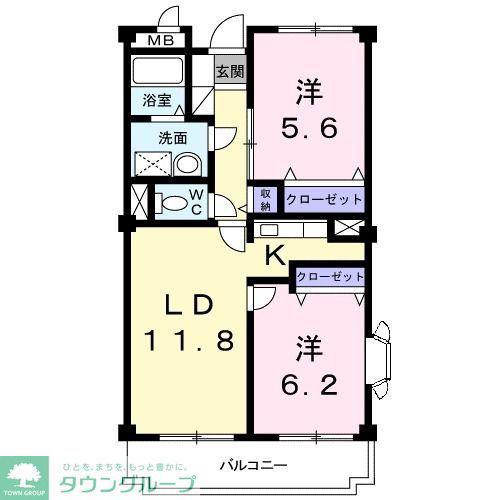 メゾン・パルテ-ル(2LDK/3階)の間取り写真