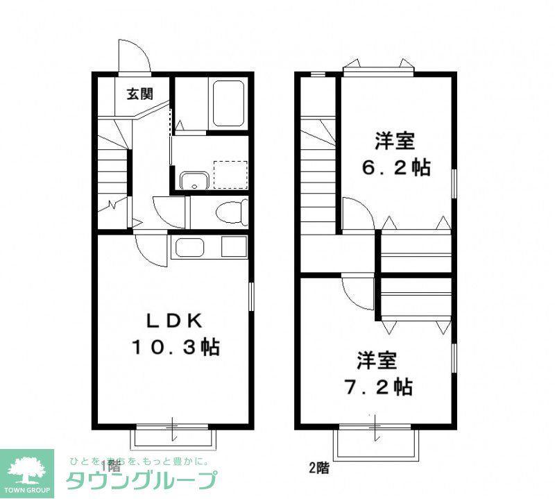 セレーノ六番館(2LDK/2階)の間取り写真