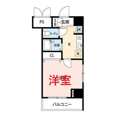 マイナビSTAYアベニール三田慶大前(1K/6階)の間取り写真