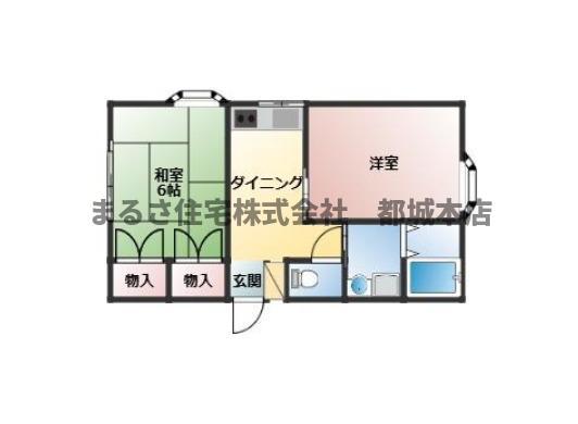 コーポ清雲(2DK/2階)の間取り写真