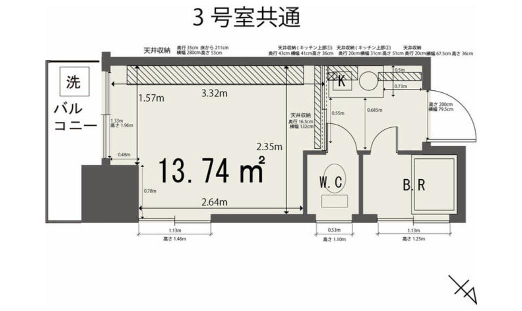 天空MURA(1K/4階)の間取り写真