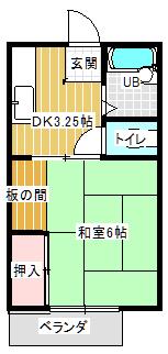サンシティソニアII(1K/2階)の間取り写真