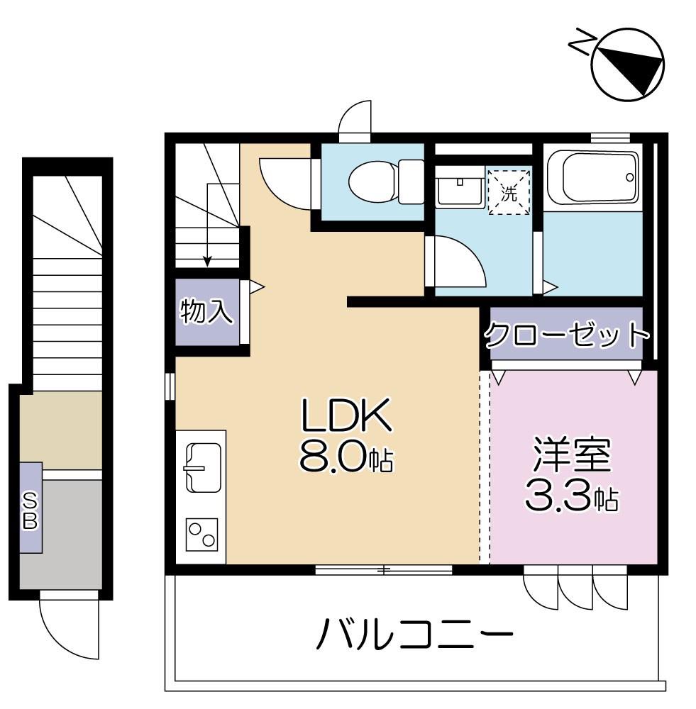 PASSERO JAVA(1LDK/2階)の間取り写真