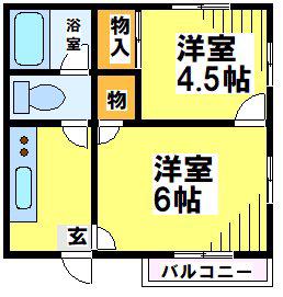 コアパレス常葉10(2K/2階)の間取り写真