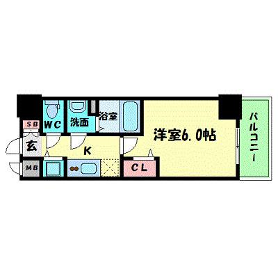プレサンス江戸堀(1K/7階)の間取り写真