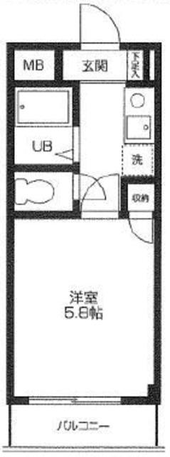 山一ビル(1K/2階)の間取り写真