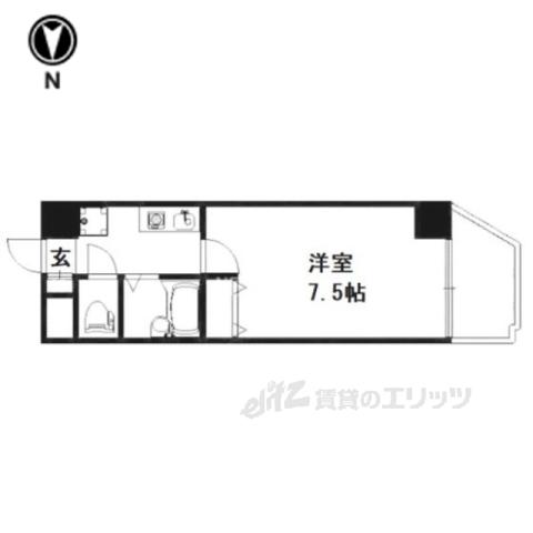 ソレーユコニシ(1K/4階)の間取り写真
