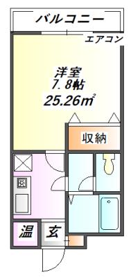 クレセント西山(1K/2階)の間取り写真