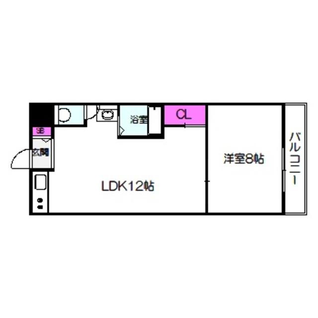 シャルマン桜宮(1LDK/5階)の間取り写真