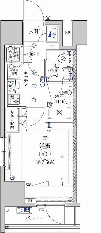 セジョリ板橋坂下(1K/6階)の間取り写真