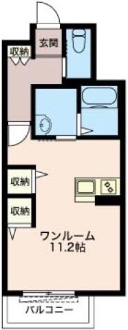 クラーレ インゼル(ワンルーム/1階)の間取り写真