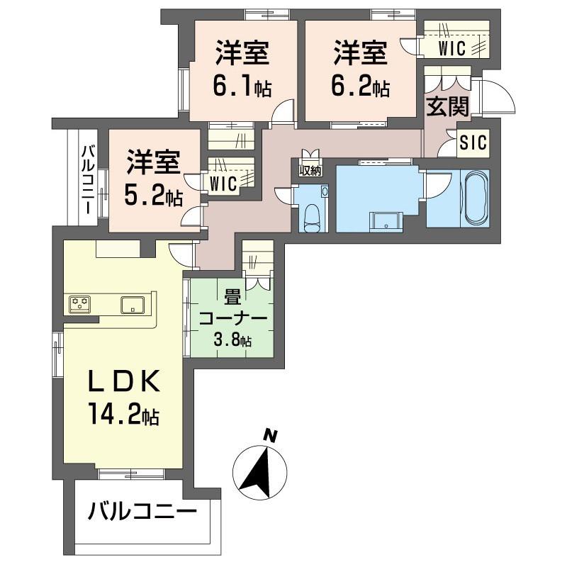 アルフェリーチェSHM(4LDK/3階)の間取り写真