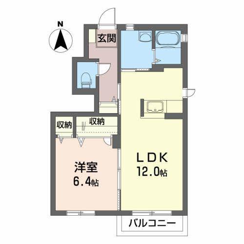グランシャリオIIA(1LDK/1階)の間取り写真