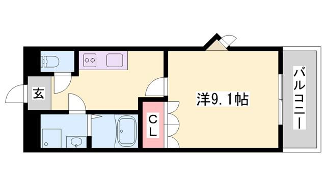 フォレストハウス(1K/1階)の間取り写真