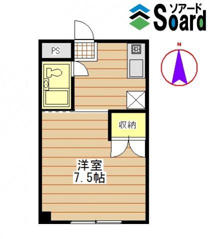 ハイツ大黒屋(1K/1階)の間取り写真