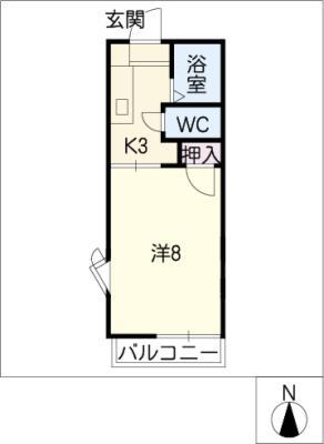 ALZATI I(1K/2階)の間取り写真