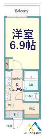 M&M弘明寺駅前(1K/3階)の間取り写真