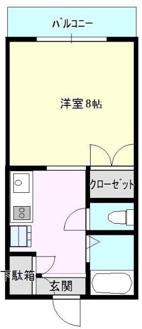 パークアベニュー椎木(1K/1階)の間取り写真