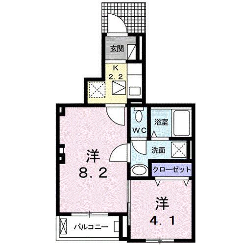 マンス シャン(2K/1階)の間取り写真