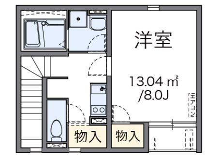 サンパーク 三良(1K/2階)の間取り写真