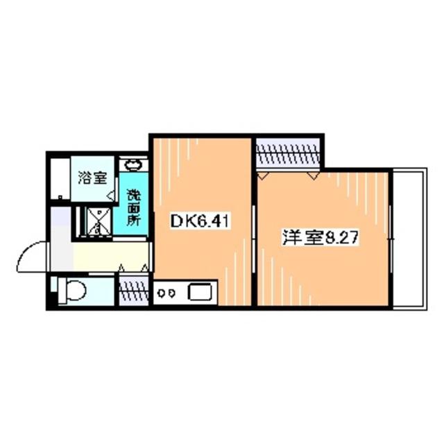 ハイツカトレヤ(1DK/13階)の間取り写真