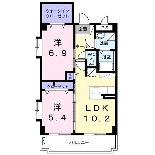 マンション AOI(2LDK/2階)の間取り写真